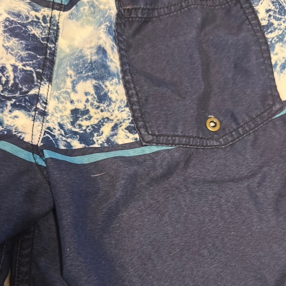 Old Navy Kids Swim Trunks - Navy Blue with Ocean Print 14/16 XL - Picture 3 of 5